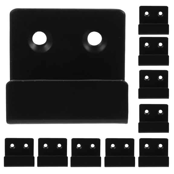 BESTYASH 10Pcs Wall Mounted Black Stainless Steel Mirror Hanger Brackets for Ceramic Tiles