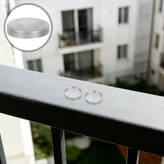 BESTYASH 10Pcs Weather Resistant Round Tube End Caps Metal Handrail Post Covers for Outdoor Fence