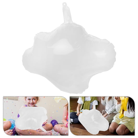 BESTYASH 10Pcs White Aluminum Foil Cloud Balloons Party Decoration Supplies for Birthday and Wedding Decor