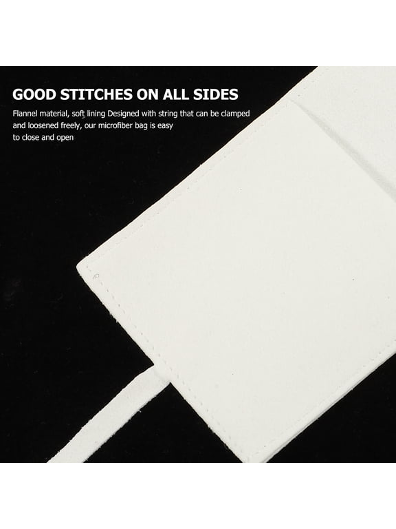 10Pcs Small White Jewelry Bags Microfiber Pouches Reusable Storage for Necklace Bracelet Accessories