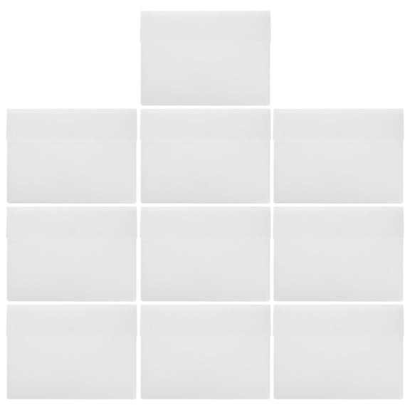 BESTYASH 10Pcs White Plastic File Folders with Snap Button Secure Closure Waterproof Document Holder for Office