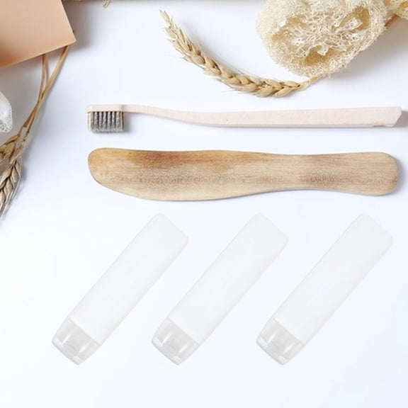 BESTYASH 10Pcs White Refillable Squeeze Toothpaste Bottles Plastic Travel Containers with Leak-Proof Cap