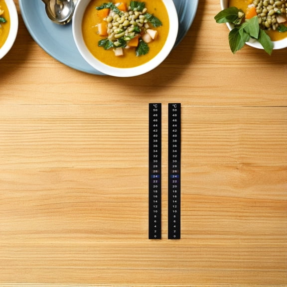 BESTYASH 10Pcs Wine Making Fermenter Adhesive Thermometer Strip Black Celsius Temp Monitor