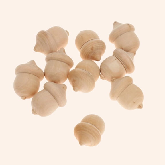 BESTYASH 10Pcs Wood Ornaments For Crafts Light Brown Round Wood Pegs For Creative Craft Projects
