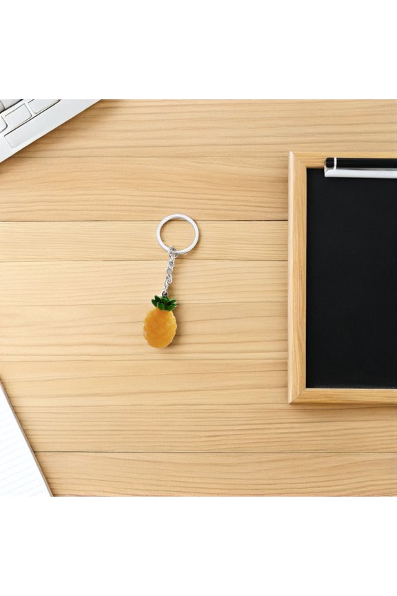 10Pcs Yellow Pineapple Crystal Keyring Pendant Practical and Stylish for Handbags