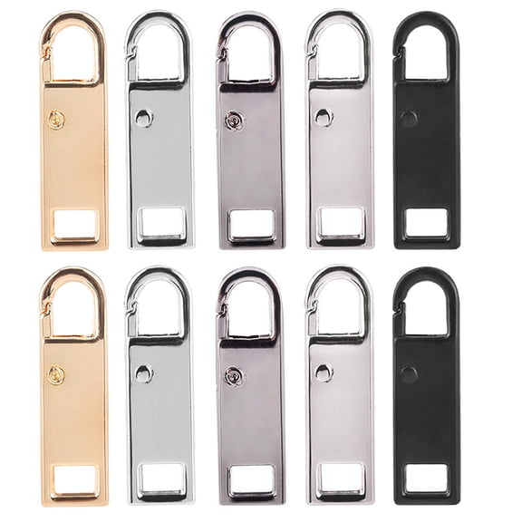 BESTYASH 10Pcs Zipper Tab Replacement Zinc Alloy Assorted Color for DIY Projects