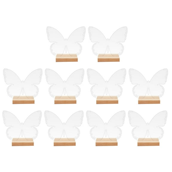 BESTYASH 10Sets Decorative Acrylic Butterfly Reserved Table Signs for Banquet Seating Chart Display