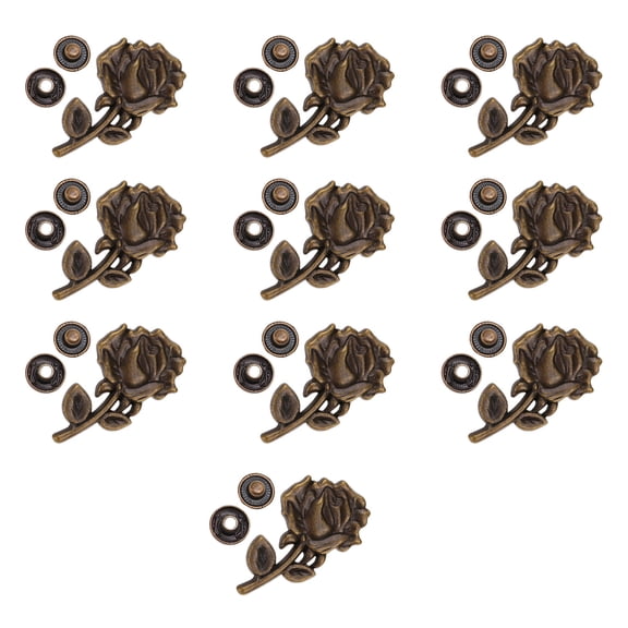 BESTYASH 10Sets Durable Alloy Snap Buckle Set Dark Style Fasteners for Sewing and Crafts