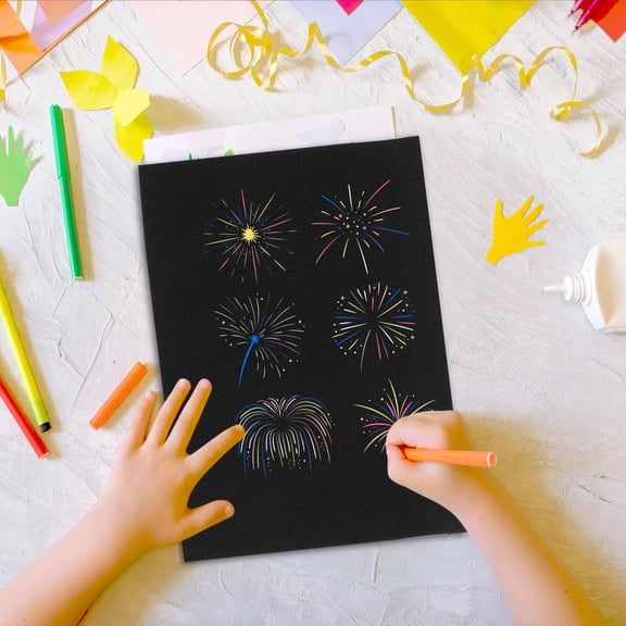 BESTYASH 10pcs Black Cardstock Paper for Birthday Party Crafts Sand Art Paper Accessories