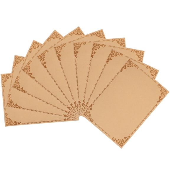 BESTYASH 10pcs Blank Certificate Paper Award Certificates Brown Paper Home Use Office Use