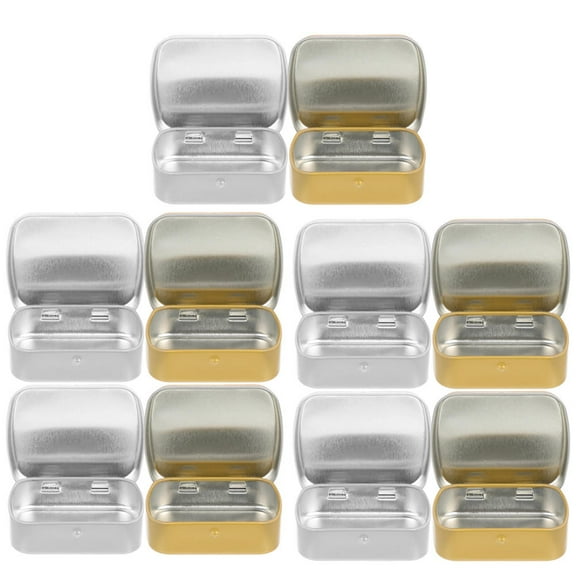 BESTYASH 10pcs Decorative Small Tin Box Assorted Color Dust Protection for Home Storage