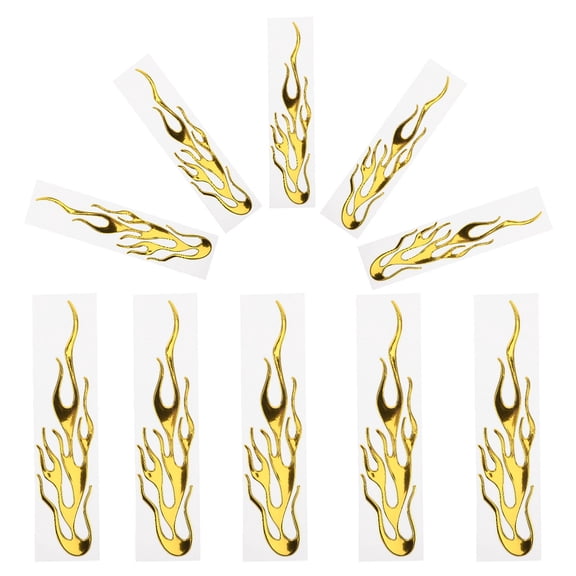 BESTYASH 10pcs Flame PVC Stickers for Motorcycle Decoration Durable and Adhesive Vehicle Decals