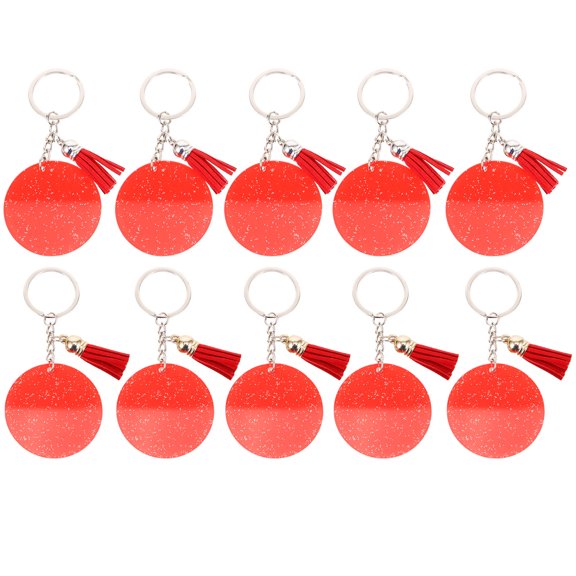 BESTYASH 10pcs Keychain Blanks Acrylic Red DIY Key Chains for Friends Daily Use