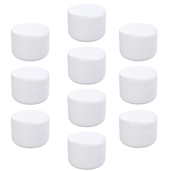 BESTYASH 10pcs Makeup Samples Pots Round Creams Storage Box for Families White PP