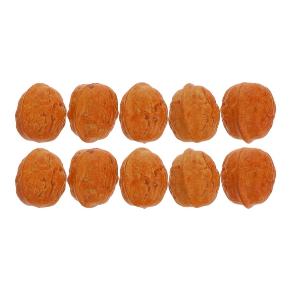 BESTYASH Artificial Walnut Models Brown Lifelike Decorative Ornaments for Home 10Pcs