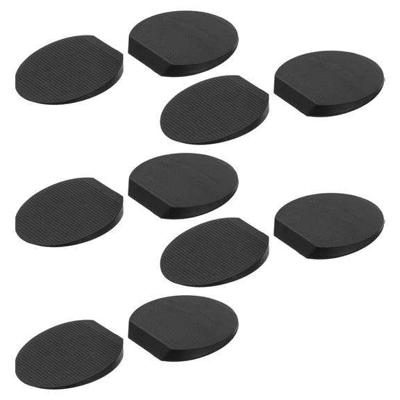 BESTYASH 10pcs Table Leveling Rubber Wedges Black Oval Accessories for Anti Wobble in Living Room Furniture