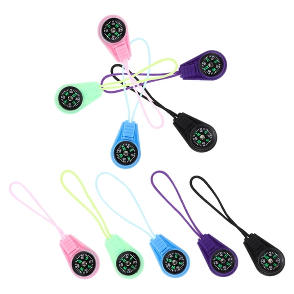BESTYASH 10pcs Pocket Compass Assorted Color Lanyard Style Direction Identification Hiking