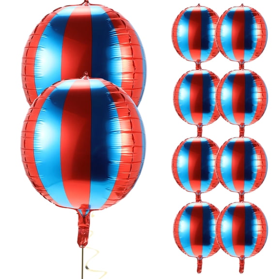 BESTYASH 10pcs Red And Blue Foil Balloons Aluminum Film Balloon Decorations Circus Theme Decorations