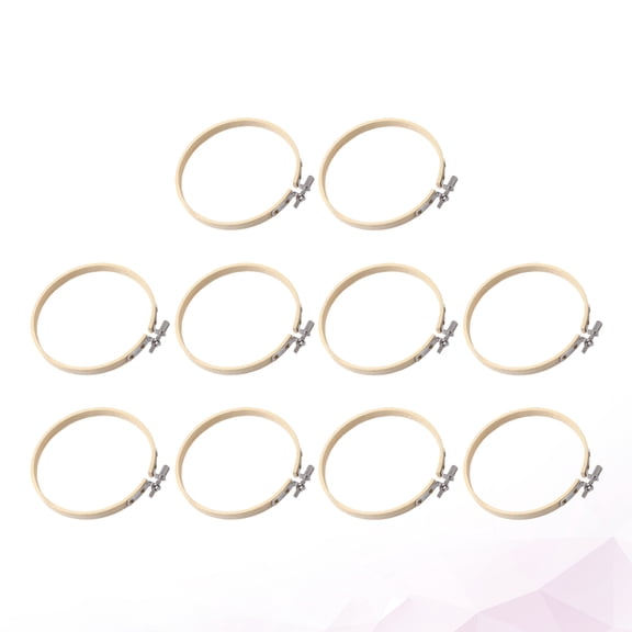 BESTYASH 10pcs Light Yellow Sewing Circle Frame for Craft Projects and Sewing Enthusiasts