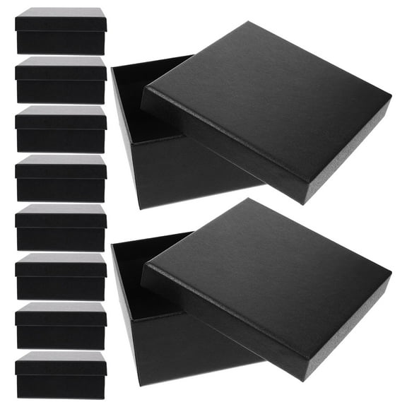 BESTYASH 10pcs Candy Box Black Paper Box Simple Reusable Small Holder