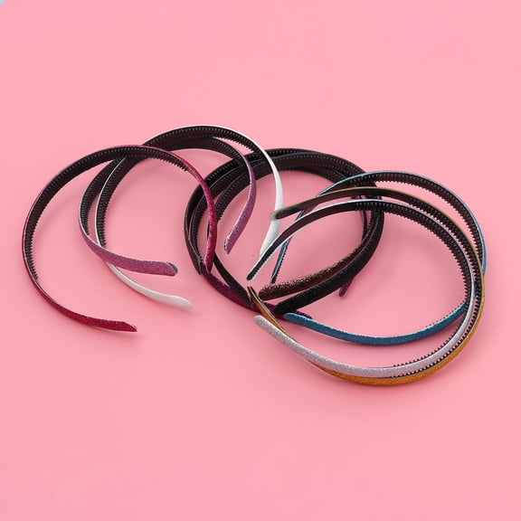 BESTYASH 10pcs Women's Plastic Hair Bands Glitter Hair Accessories for Daily Use Assorted Color