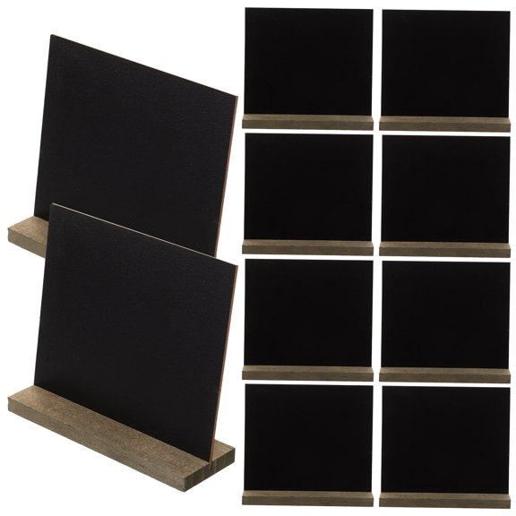 BESTYASH 10pcs Wood Mini Chalkboard Signs Black Message Writing for Home Decoration