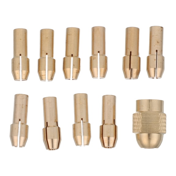 BESTYASH 11-Piece Rotary Tool Collet Set with Copper Chuck for Accurate Drilling, Engraving, and Precision Crafting Projects