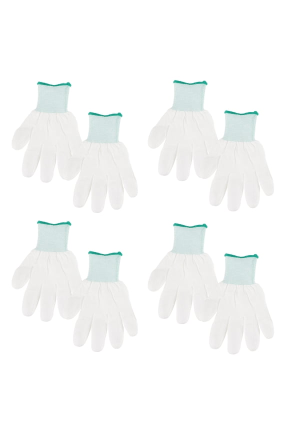 12Pairs PU Coated Quilting Gloves with Nylon Material Light Green Antistatic Gloves for Outdoor Use