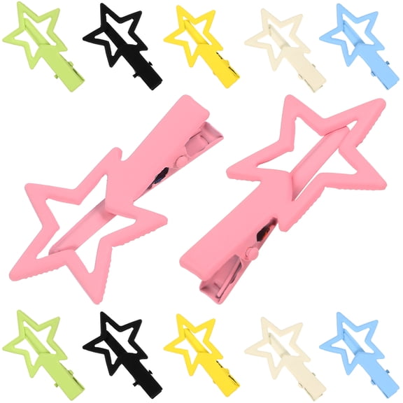 BESTYASH 12 Pcs Multipurpose Cute Hair Clip Assorted Color Star Hair Pins for Girls Daily Use