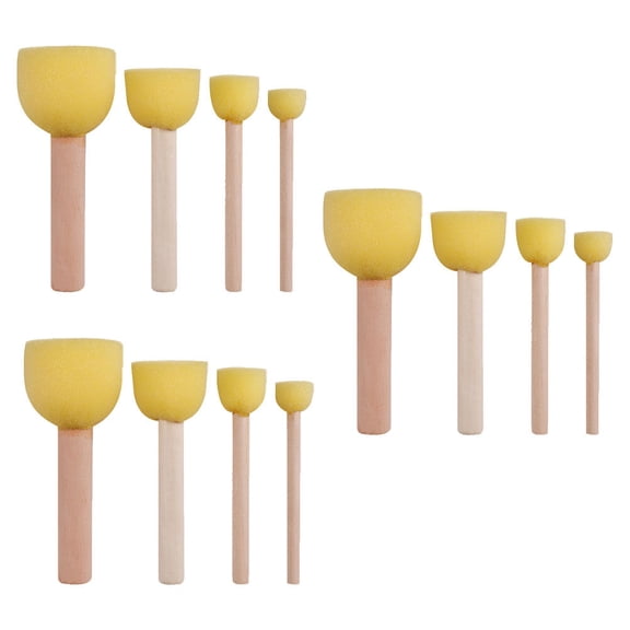 BESTYASH 12 Pcs Painting Tools For Kids Yellow Sponge Paintbrush For Creative Activities