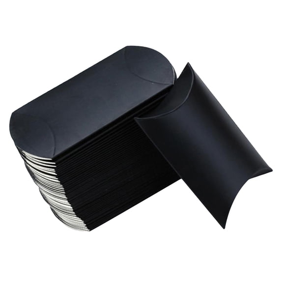 BESTYASH 120Pcs Kraft Paper Box Black with Hemp Rope Durable Portable Party Favor Container for Storage