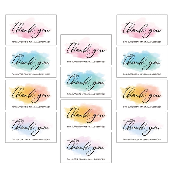 BESTYASH 120Pcs T You Cards for Small Business with Elegant Assorted Color Design