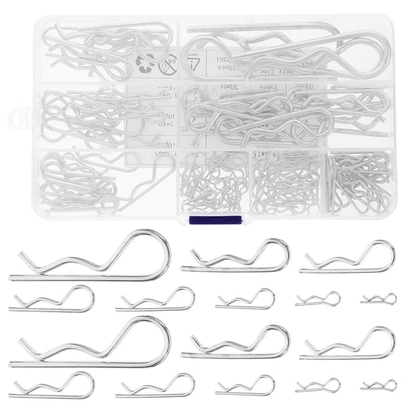 BESTYASH 125pcs Cotter Pin Set Stainless Steel for Trailer Hitch Pin Silver