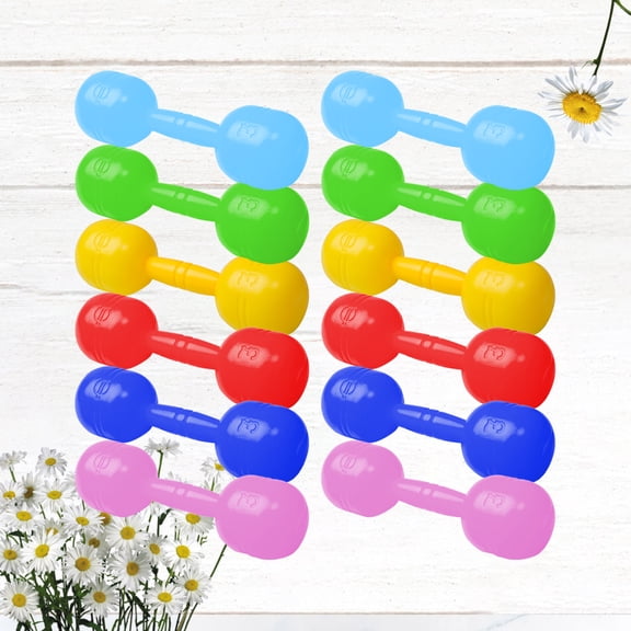 BESTYASH 12Pcs Smooth Design Children's Barbells Set for Kindergarten Use, Safe and Lightweight Exercise Equipment