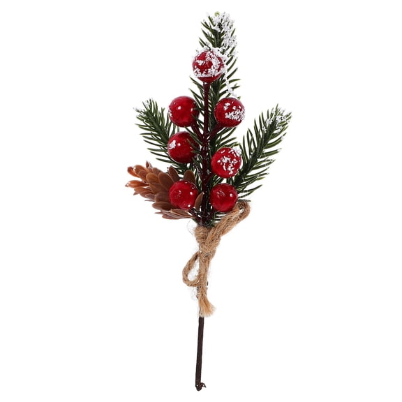 BESTYASH Artificial Christmas Pine Branches Red Berries Multi PVC Wire Decor Xmas