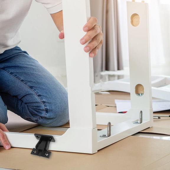 BESTYASH 12Pairs Bath Panel Clips Cabinet Shelf Clips Sturdy ABS Furniture Connector Push Fitting System Black