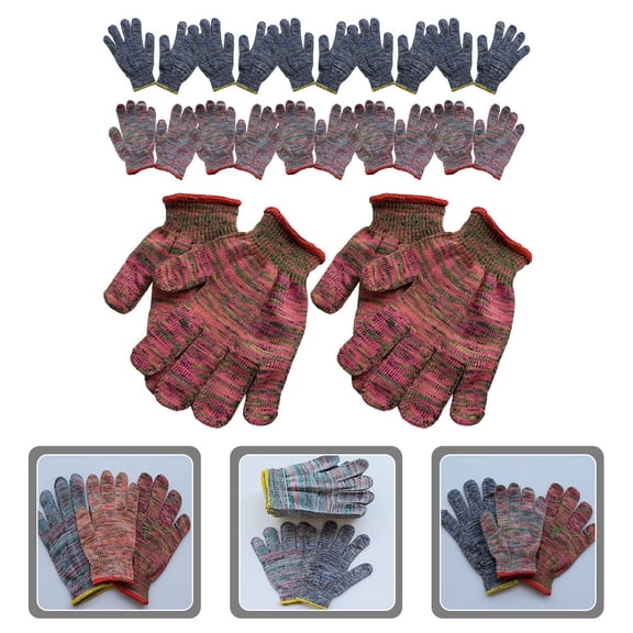 BESTYASH 12Pairs Garden Protective Gloves Breathable Wear Resistant Gloves for Various Outdoor Jobs