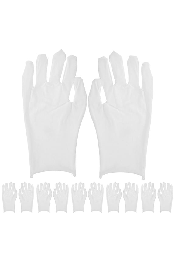 12Pairs Mens Cotton Gloves White Breathable Cotton Gloves for Jewelry Inspection and Coin Handling