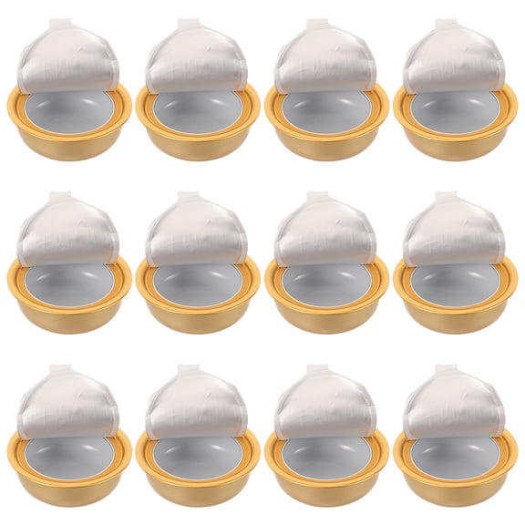 BESTYASH 12Pcs Aluminum Pet Food Storage Cans with Leak Proof Lids Golden Containers