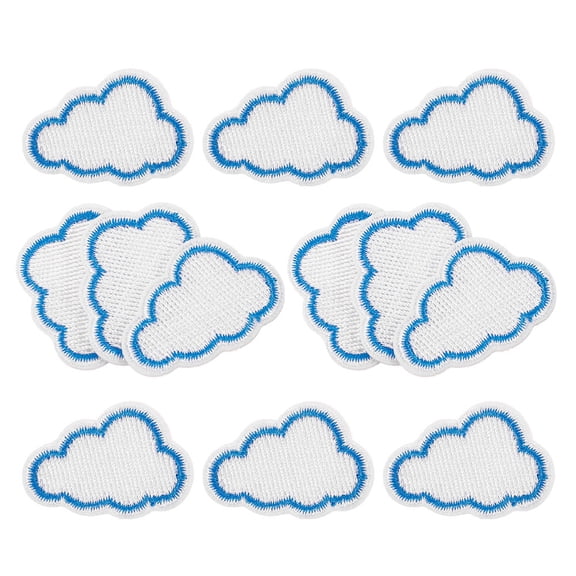 BESTYASH 12Pcs Embroidered Patches Blue for DIY Enthusiasts Jackets Backpacks Decoration