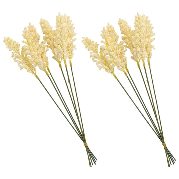 BESTYASH 12Pcs Artificial Corn Stalks Fake Plant Beige Home Decorative Faux Flower Arrangement