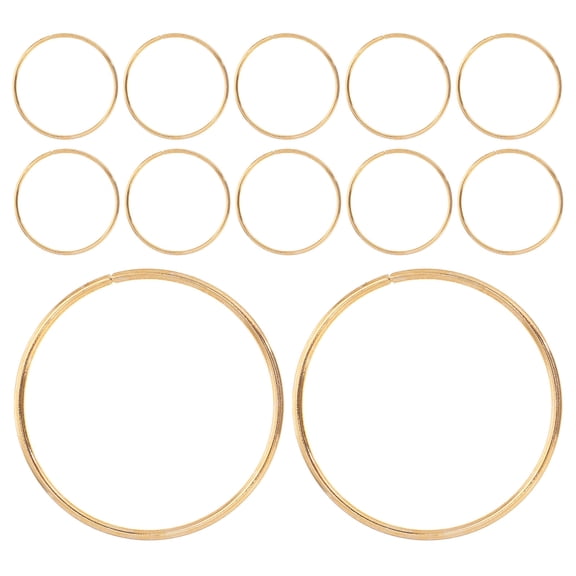 BESTYASH 12Pcs Artisan Circular Craft Frame Golden Metal Hoops for Handmade Dream Catcher Supplies