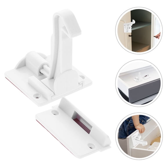 BESTYASH 12Pcs Baby Safety Locks for Furniture with Strong Adhesion White ABS