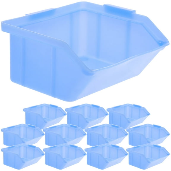 BESTYASH Blue PP Warehouse Parts Box with Oblique Mouth for Safe and Tidy Storage