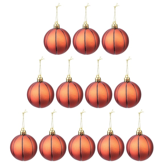 BESTYASH 12Pcs Christmas Tree Hanging Balls Orange Plastic Ornaments for Holiday Decoration