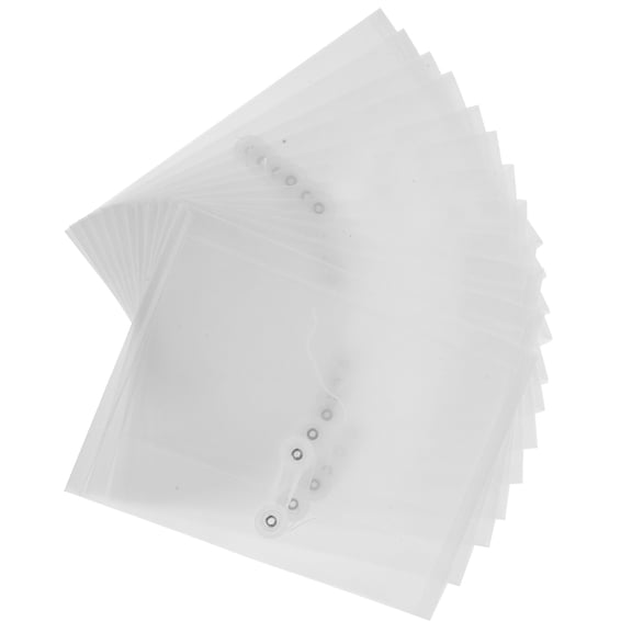 BESTYASH 12Pcs Transparent Office File Folder with Rope Wrap Button Design