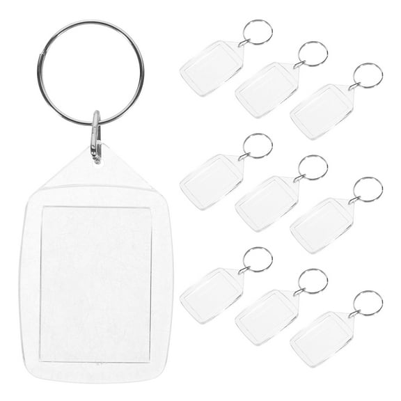 BESTYASH 12Pcs Portable ABS Plastic Keychain Picture Holders for Decoration Use