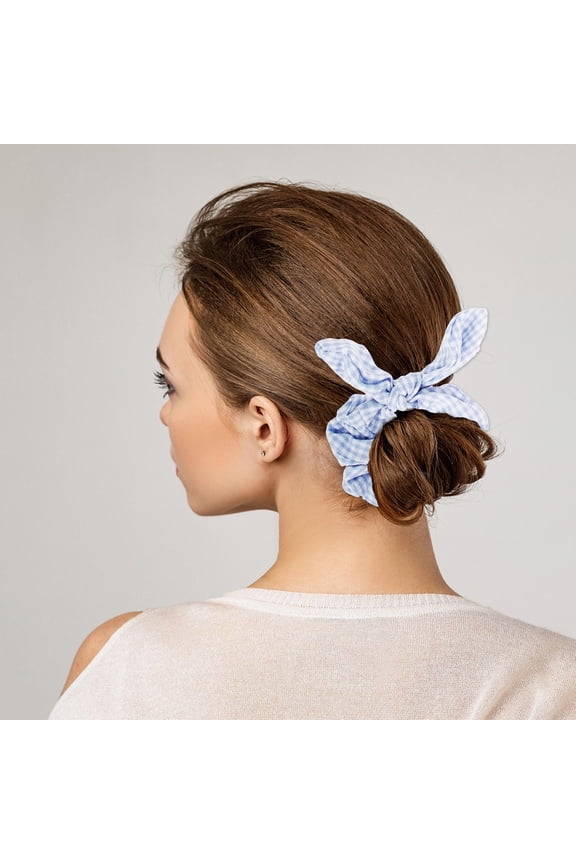 12Pcs Elastic Hair Scrunchies Rabbit Ear Ponytail Holders Assorted Color for Daily Wear