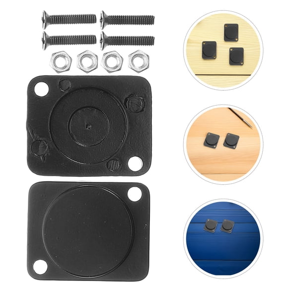 BESTYASH Panel Mount Blank Plate, Black Zinc Alloy, Durable, Home Audio, 12Pcs