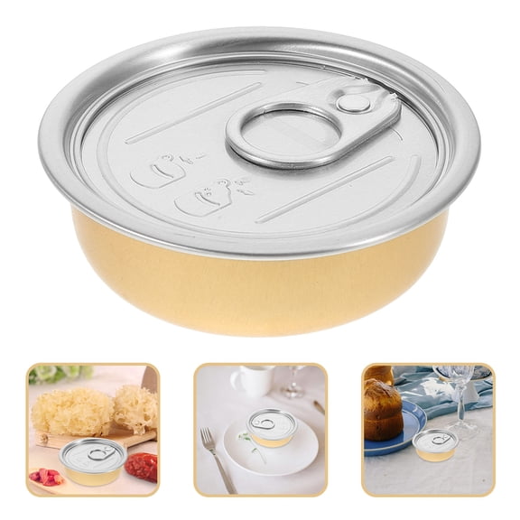BESTYASH 12Pcs Empty Food Can Direct Steaming Compact Aluminum Cake Storage Tin